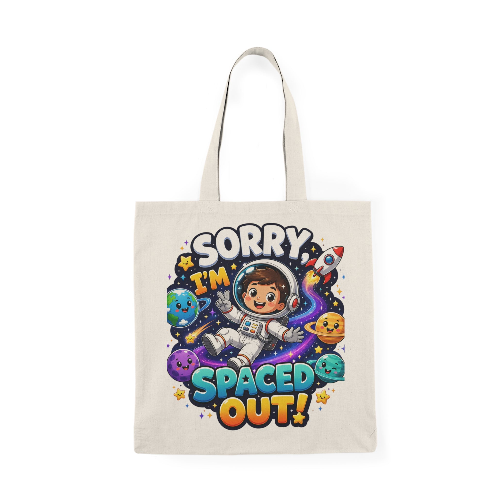 Sorry I’m Spaced Out! Cute Astronaut Tote Bag