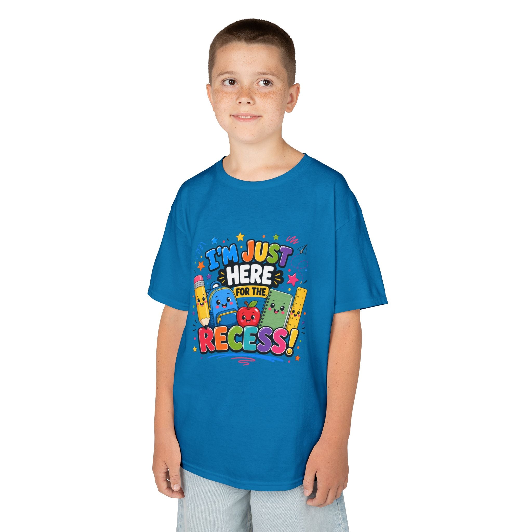 I'm Just Here for Recess Kids T-Shirt | Playful School Graphic Tee