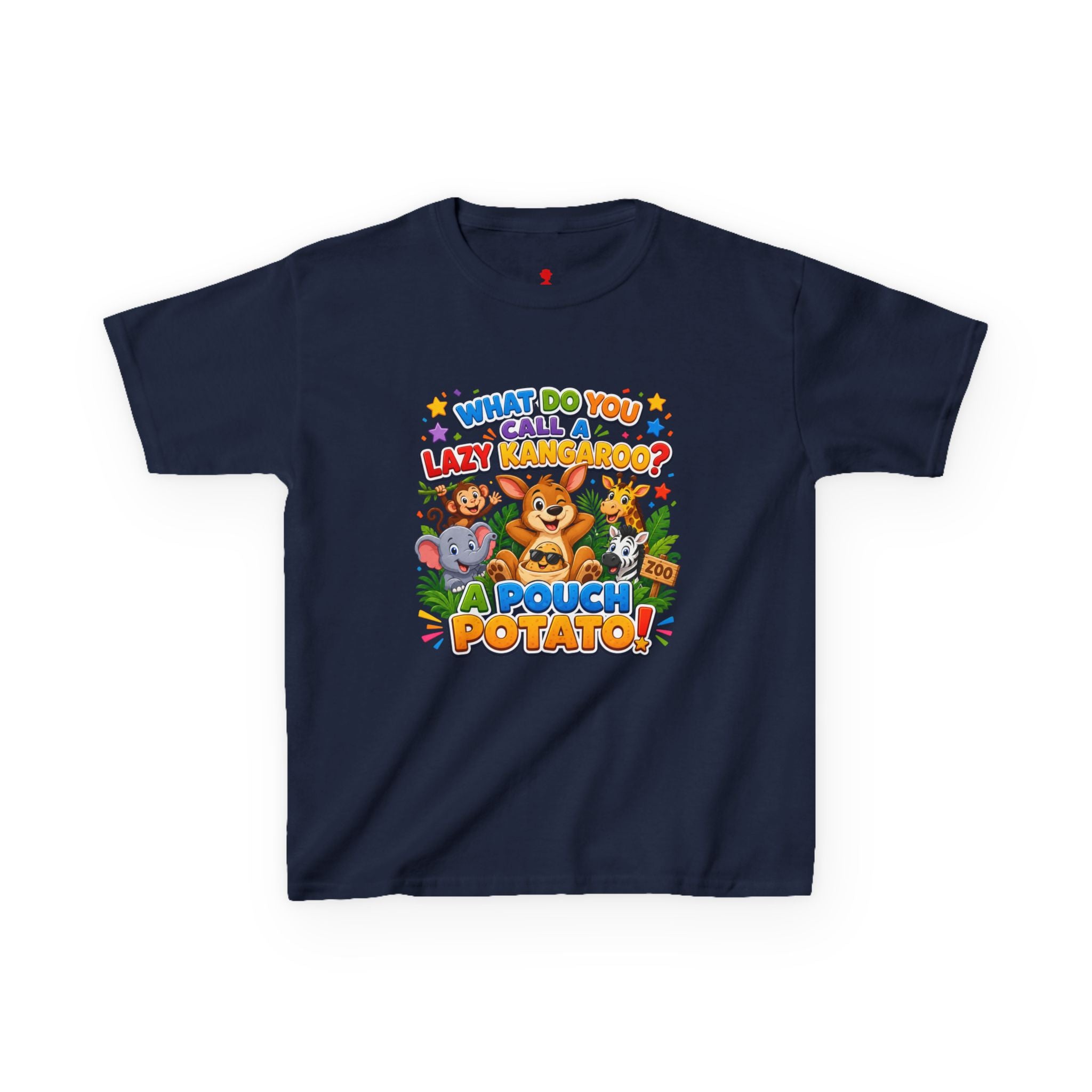 Lazy Kangaroo Pouch Potato Kids T-Shirt | Cute Animal Nursery Tee