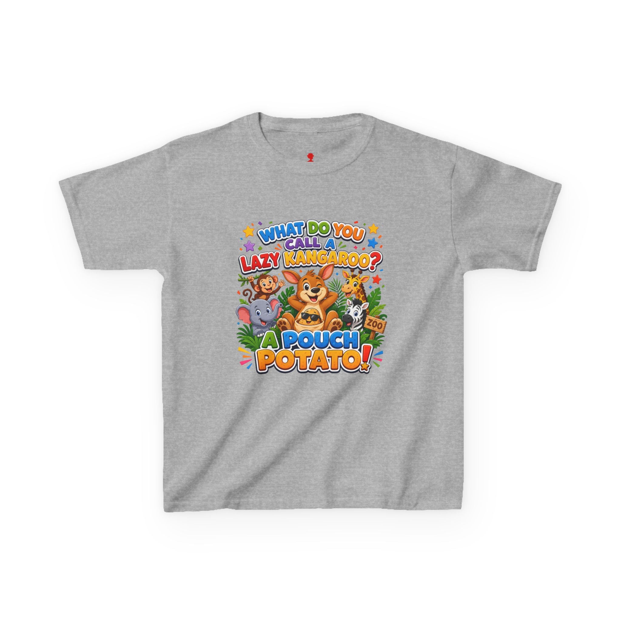 Lazy Kangaroo Pouch Potato Kids T-Shirt | Cute Animal Nursery Tee