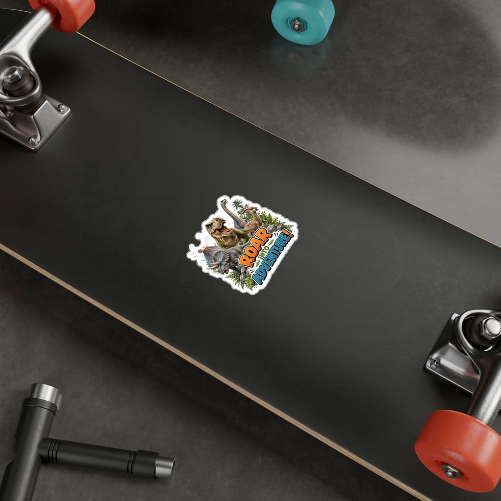 Roar Into Adventure! Dinosaur Kiss-Cut Vinyl Sticker