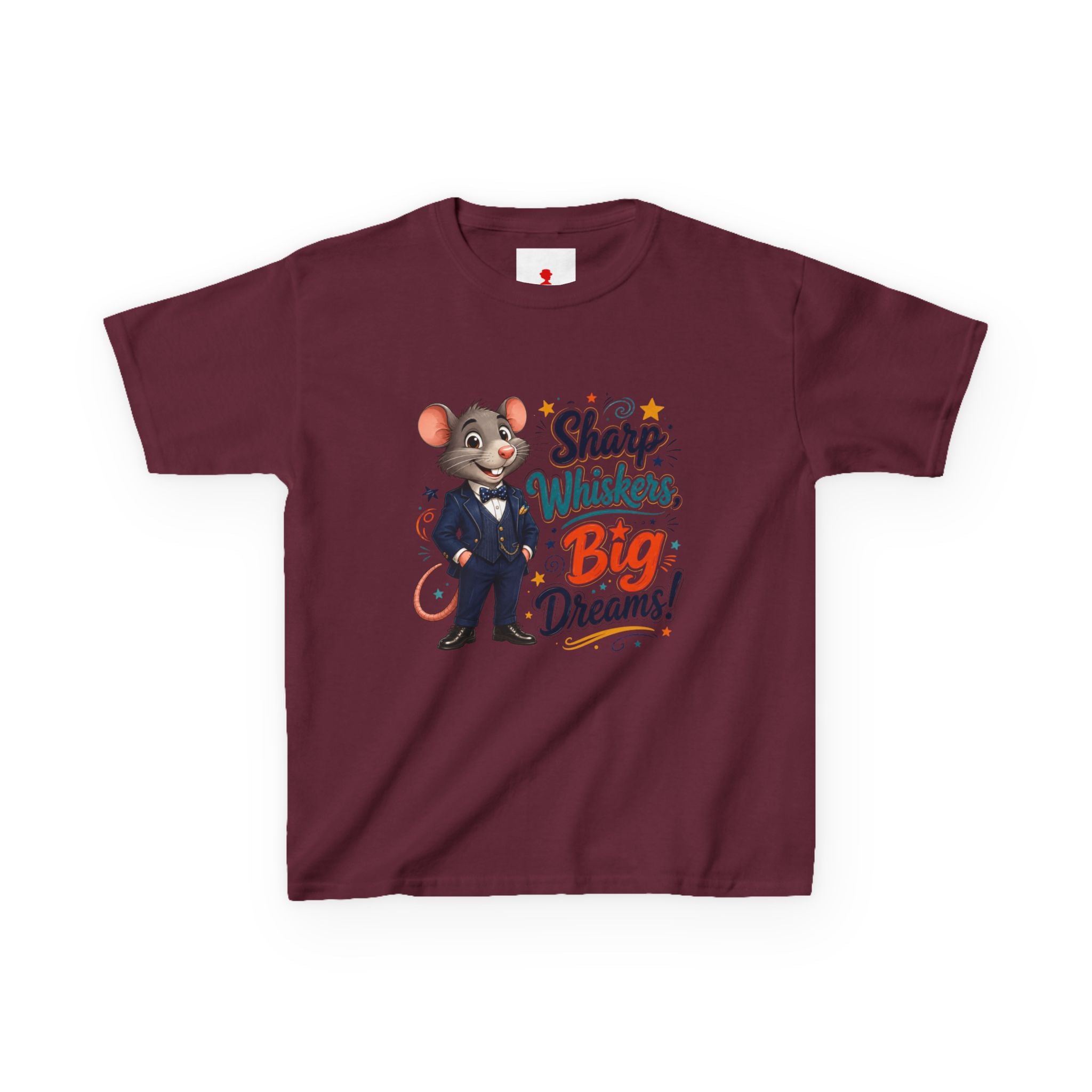 Kids Tee — "Sharp Whiskers, Big Dreams" Mouse Graphic