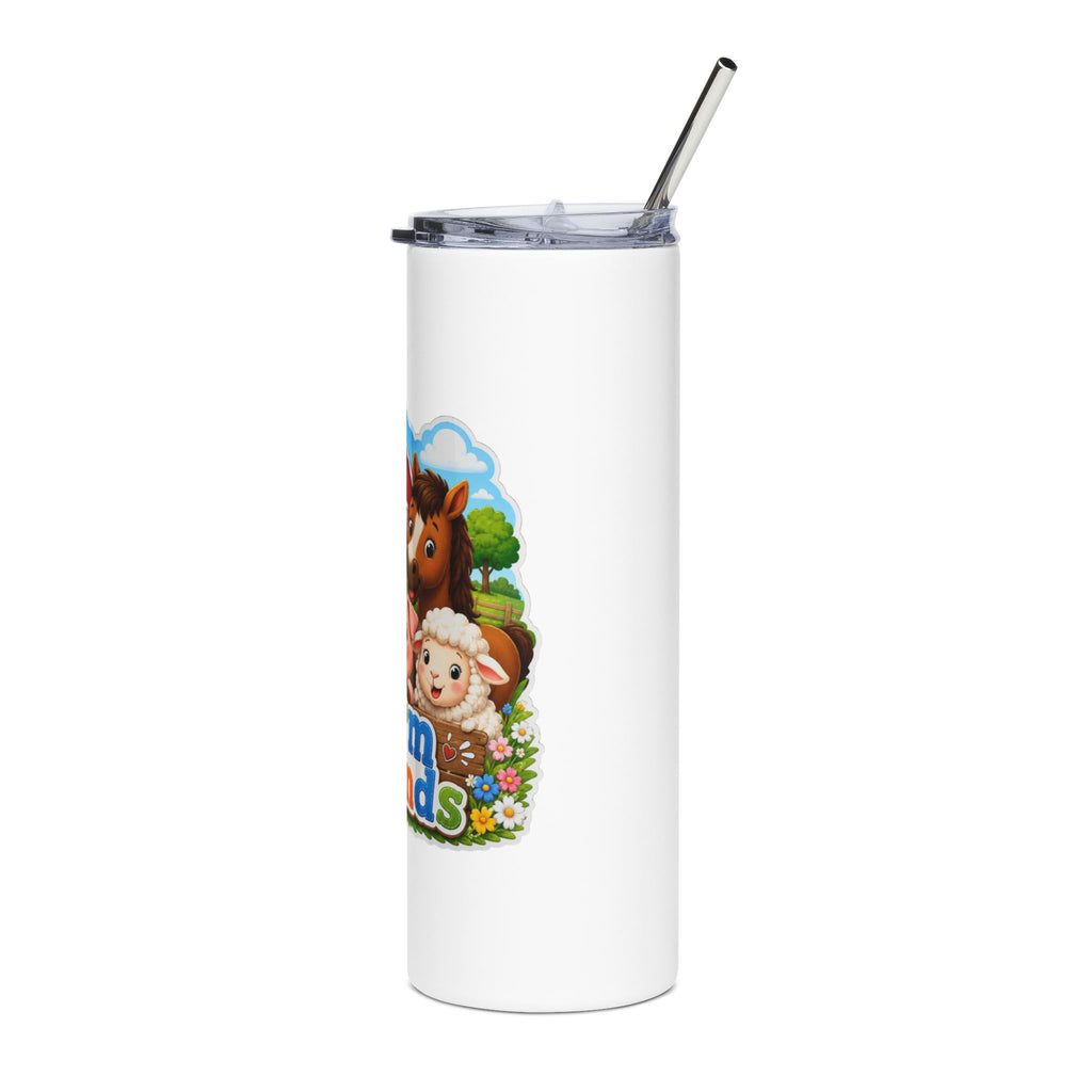Farm Friends 20oz Stainless Steel Tumbler — Cute Kids Barnyard Animal Travel Cup
