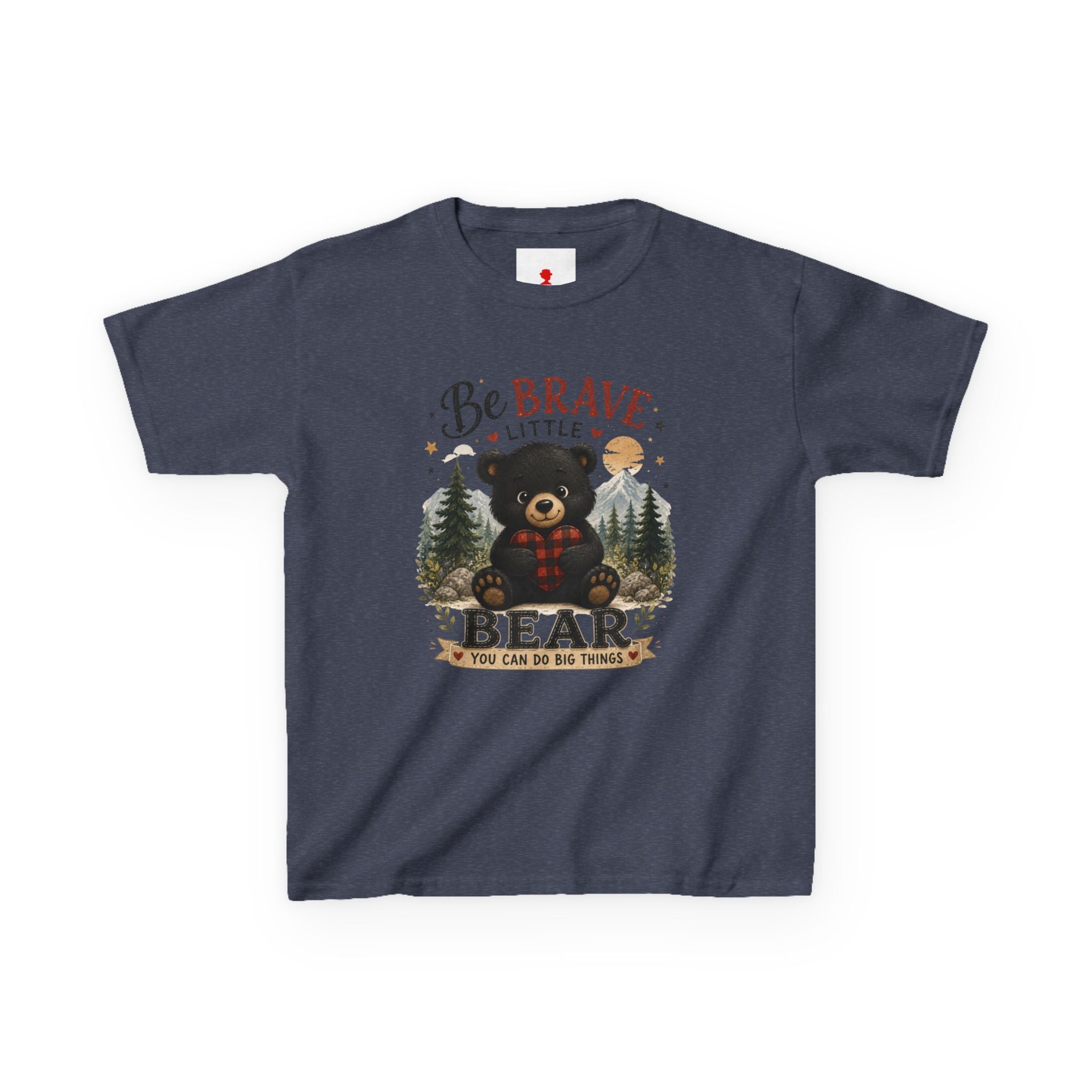 Kids T‑Shirt — "Be Brave Little Bear" Cute Woodland Bear Tee for Children, Inspirational Adventure Gift