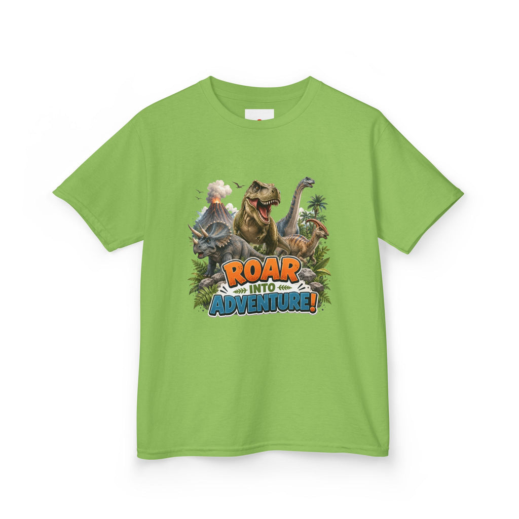 Kids Dinosaur Tee - "Roar Into Adventure" Graphic Shirt for Boys & Girls