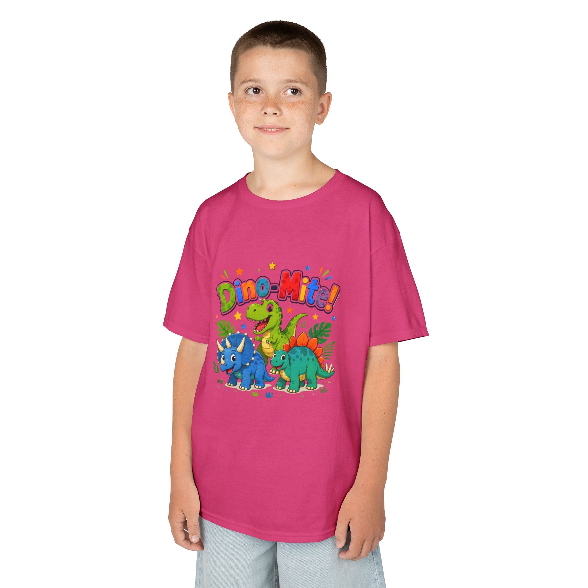 Kids T-Shirt - "Dino-Mite!" Colorful Dino Crew Tee for Toddlers & Kids