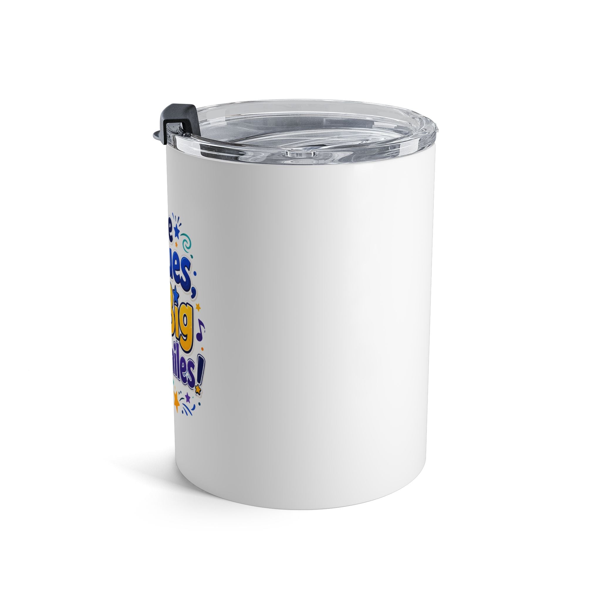 10oz Insulated Tumbler — “Little Blues, Big Smiles” Kids Music Bear Design