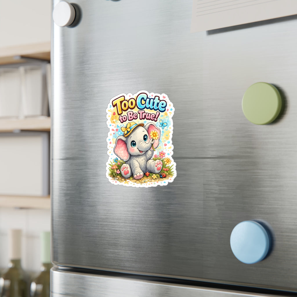 Too Cute to Be True! Elephant Kiss-Cut Vinyl Decal