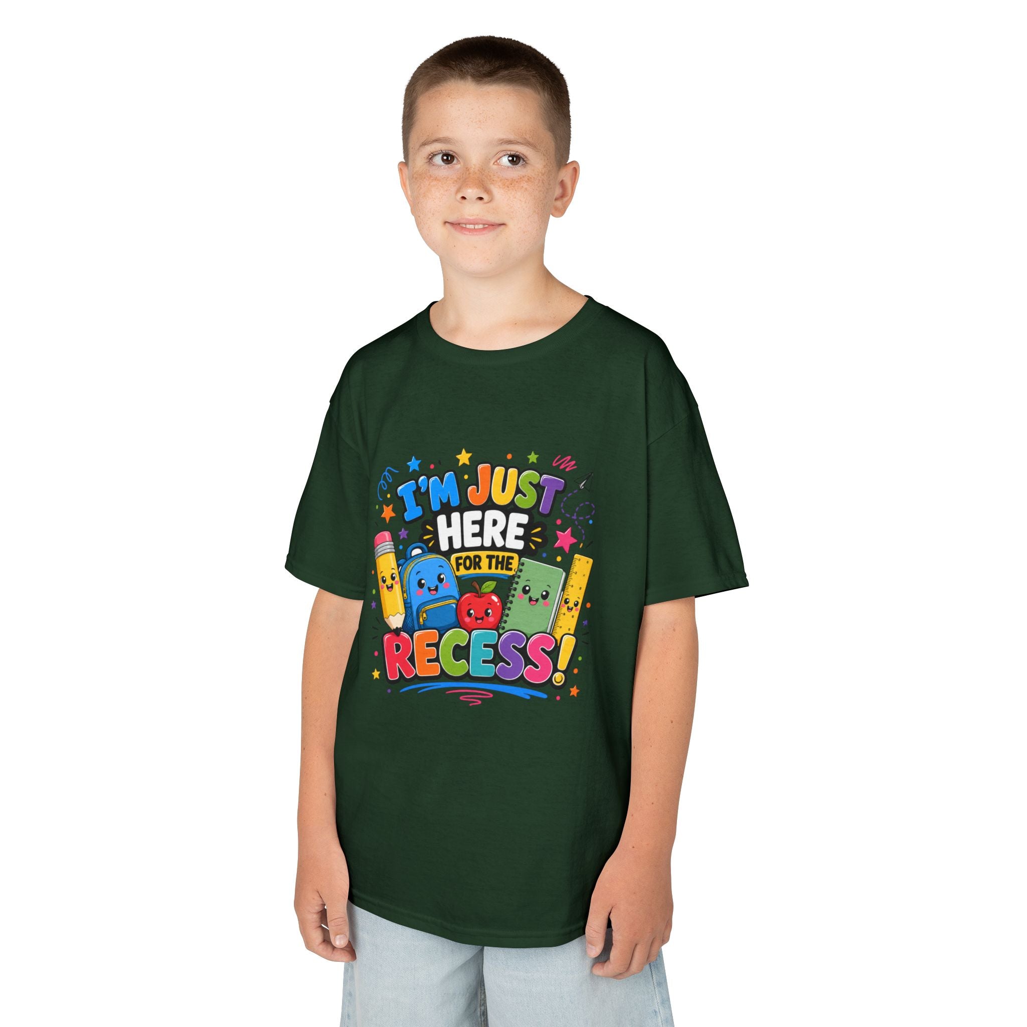 I'm Just Here for Recess Kids T-Shirt | Playful School Graphic Tee