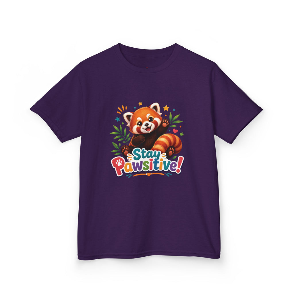 Stay Pawsitive Red Panda Kids Tee | Cute Animal Positive Message