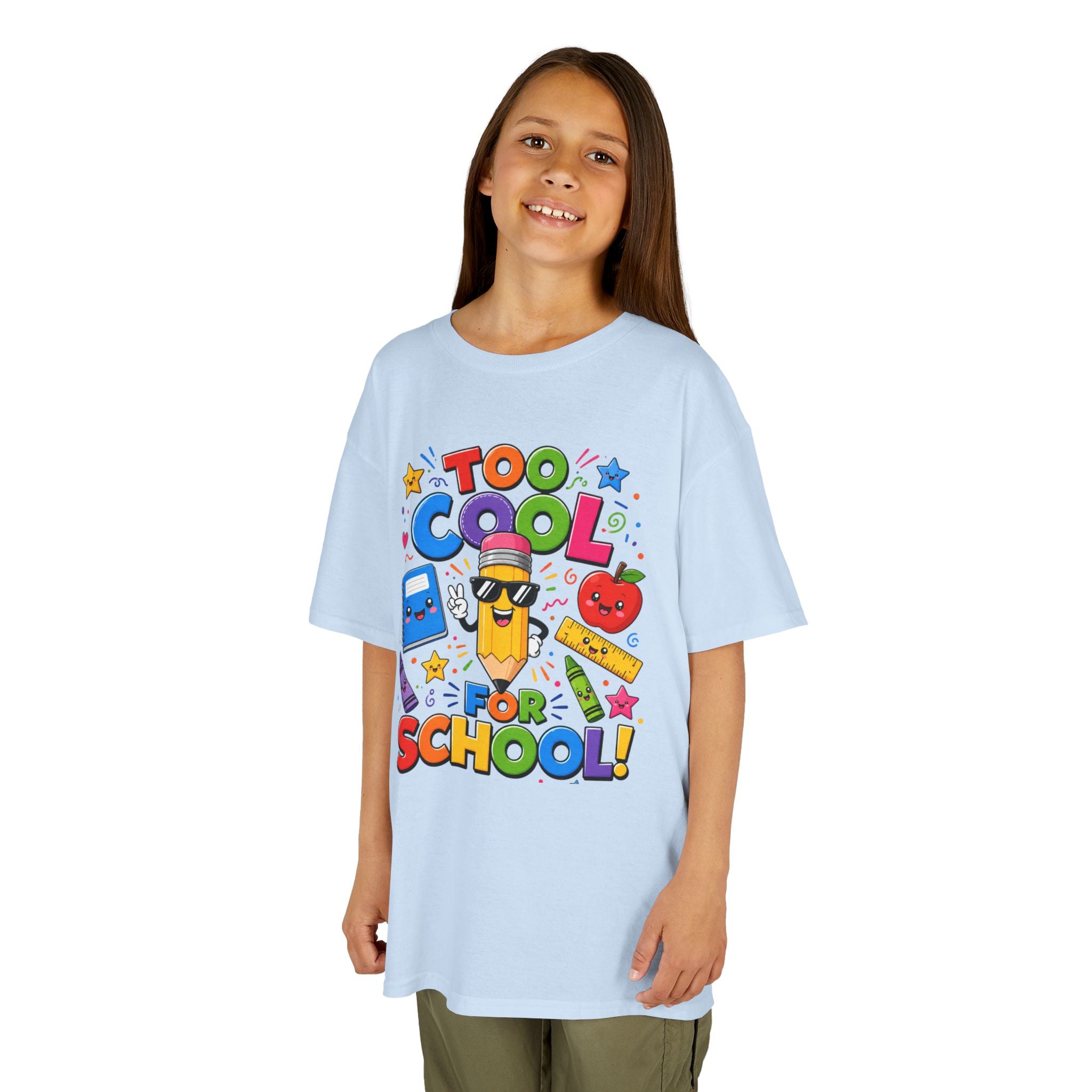 Too Cool For School Kids Tee | Cute Pencil School Supplies Back to School