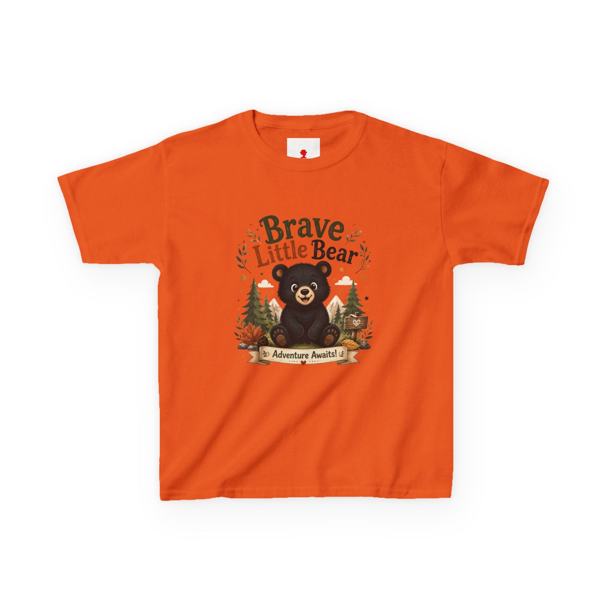 Kids Tee — "Brave Little Bear" Adventure Graphic Shirt