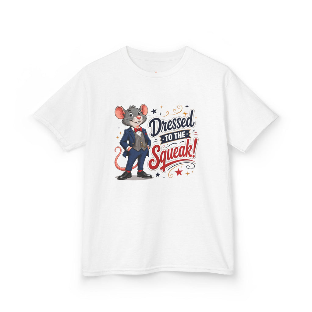 Kids Tee — "Dressed to the Squeak" Cartoon Mouse Graphic