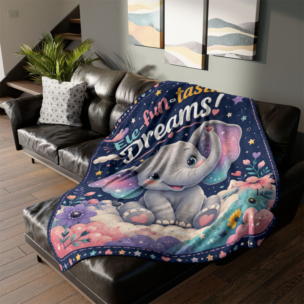 Ele-fun-tastic Dreams! Baby Elephant Plush Blanket