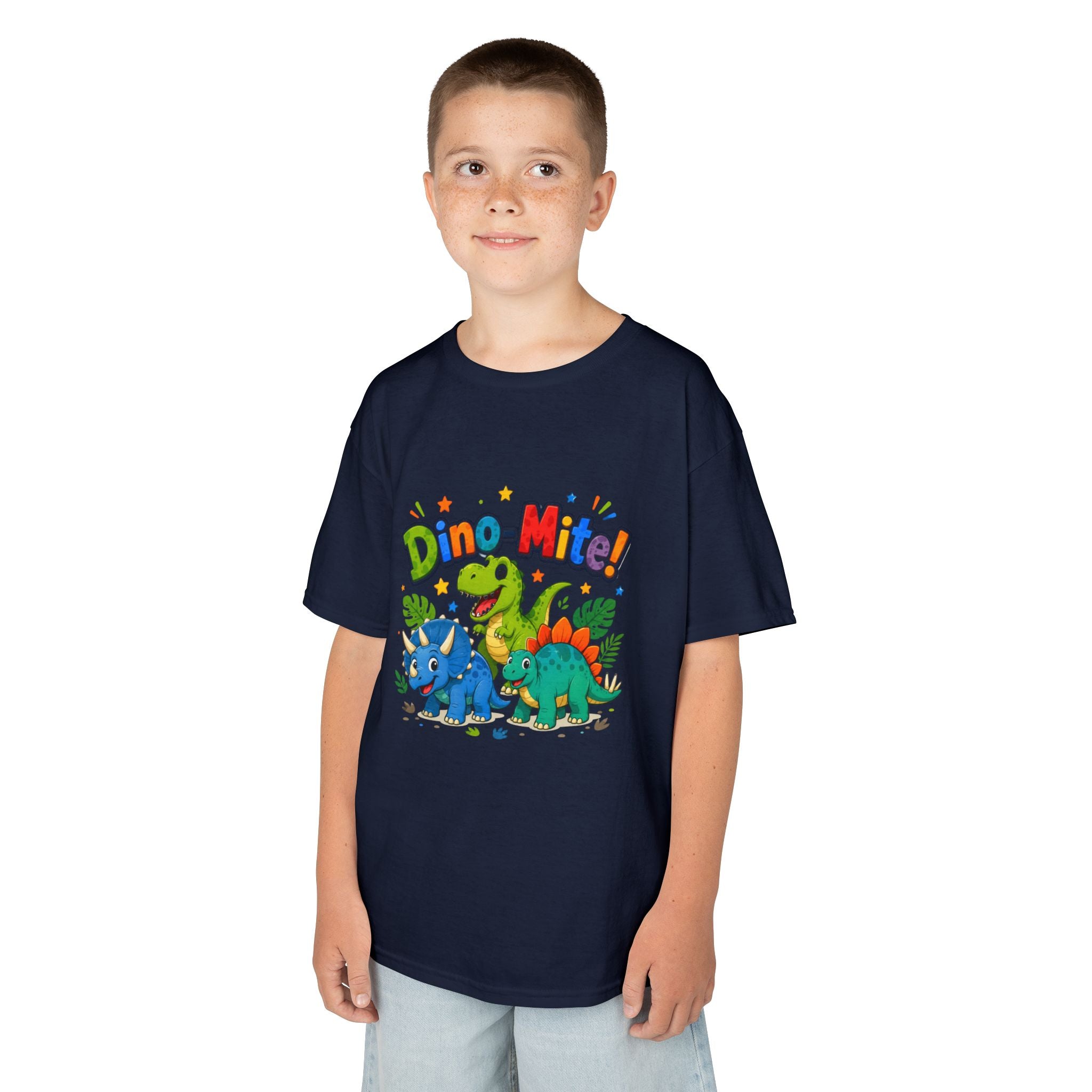 Kids T-Shirt - "Dino-Mite!" Colorful Dino Crew Tee for Toddlers & Kids