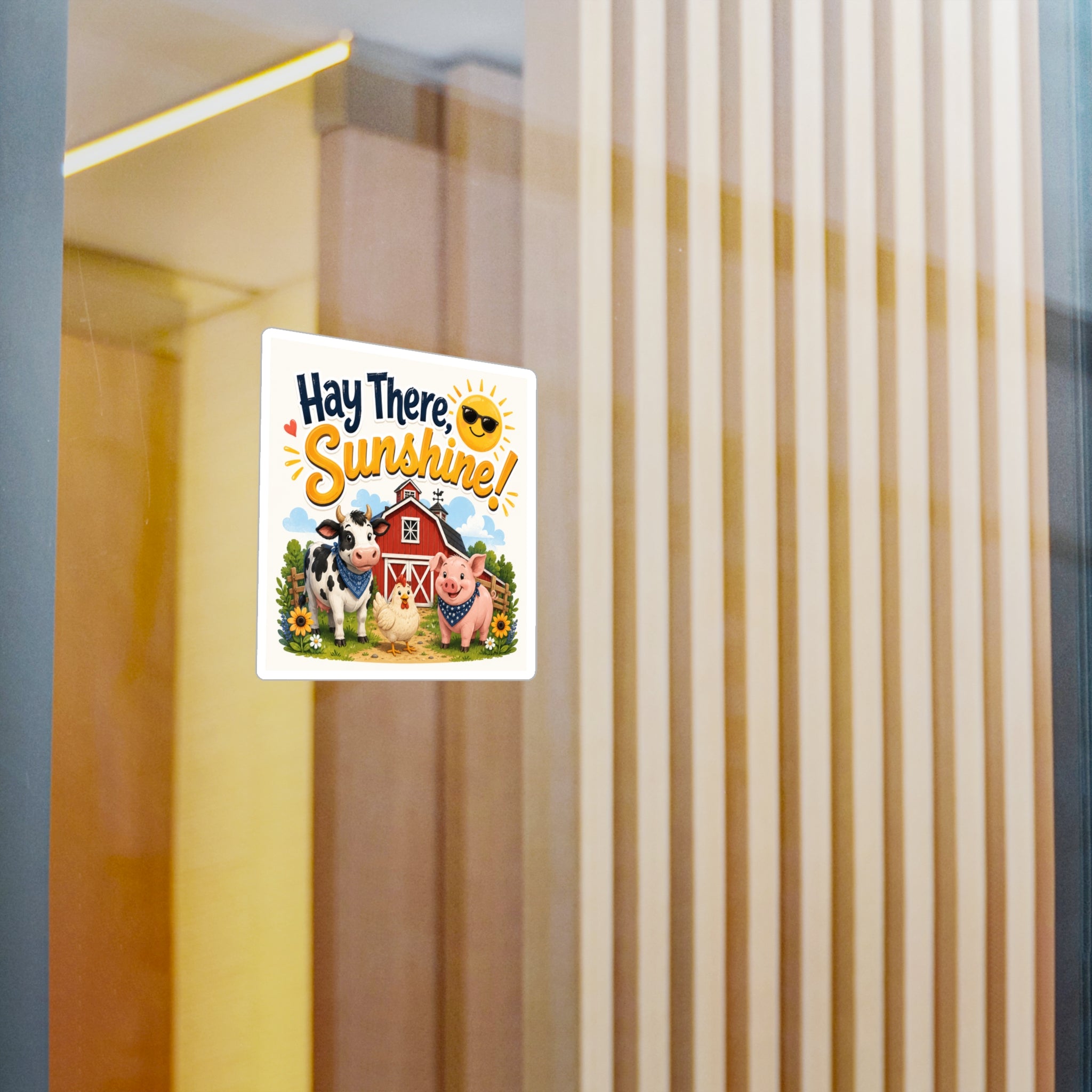 Hay There Sunshine! Farm Animal Vinyl Sticker