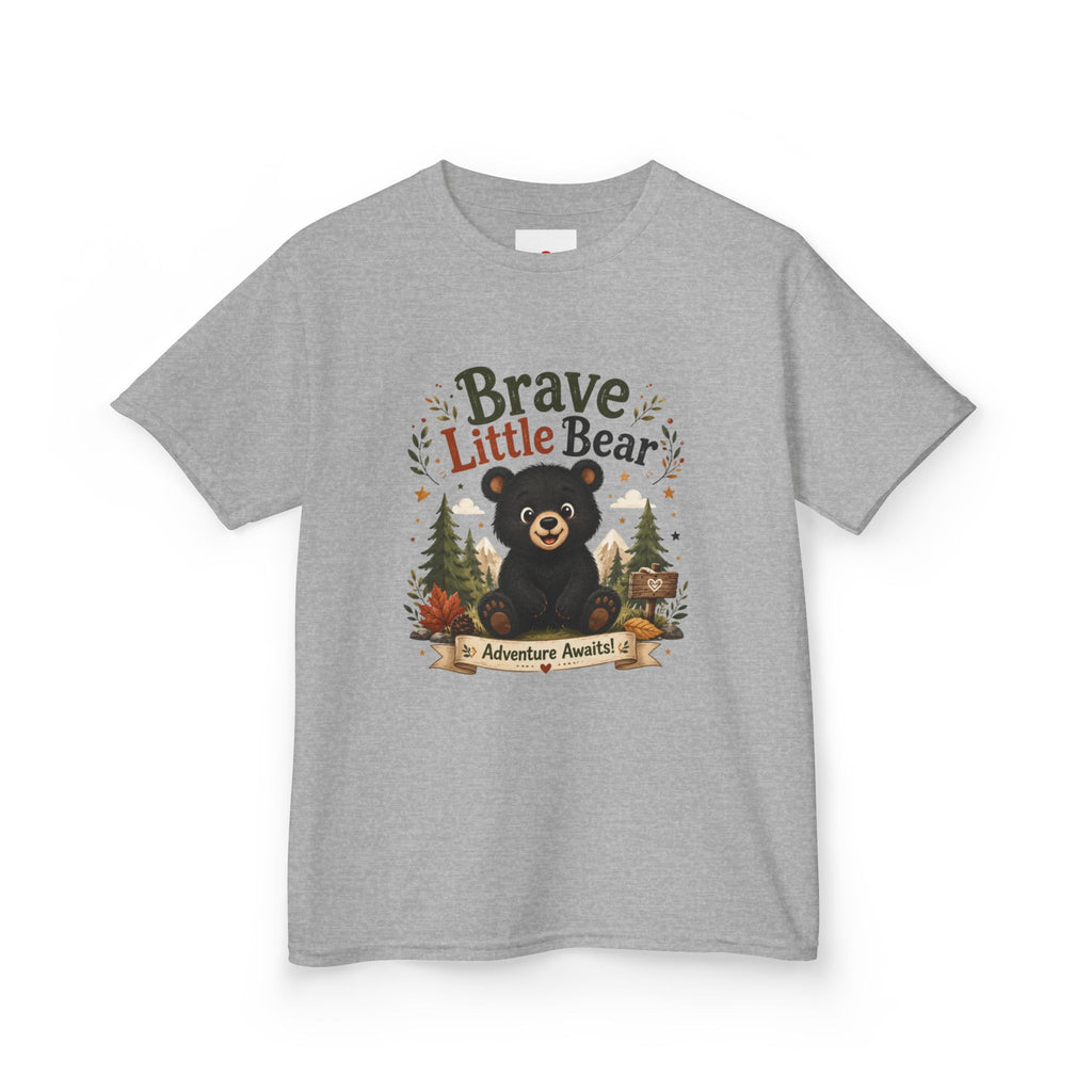 Kids Tee — "Brave Little Bear" Adventure Graphic Shirt