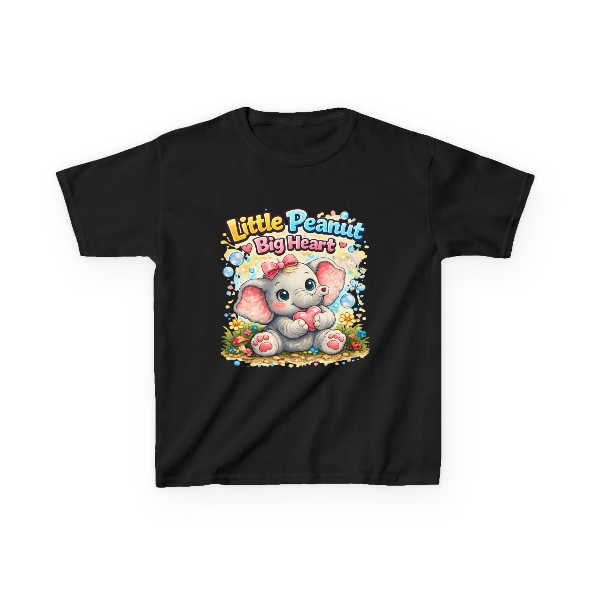 Kids Tee — "Little Peanut Big Heart" Cute Baby Elephant Shirt for Toddlers