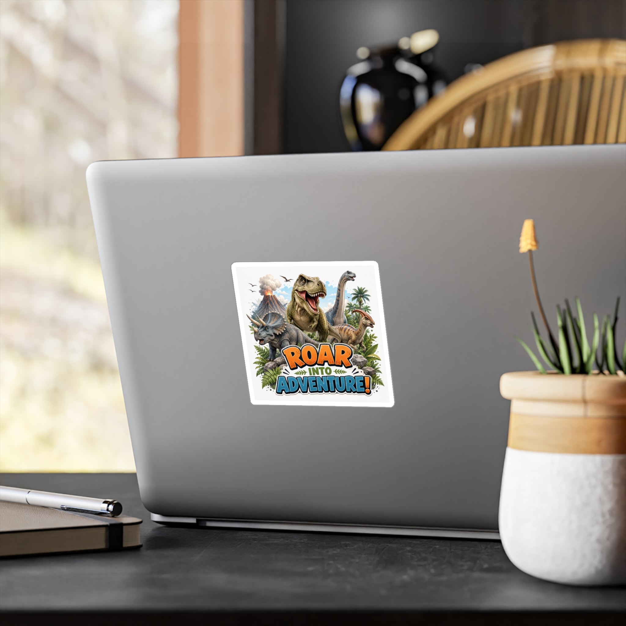 Roar Into Adventure! Dinosaur Kiss-Cut Vinyl Sticker