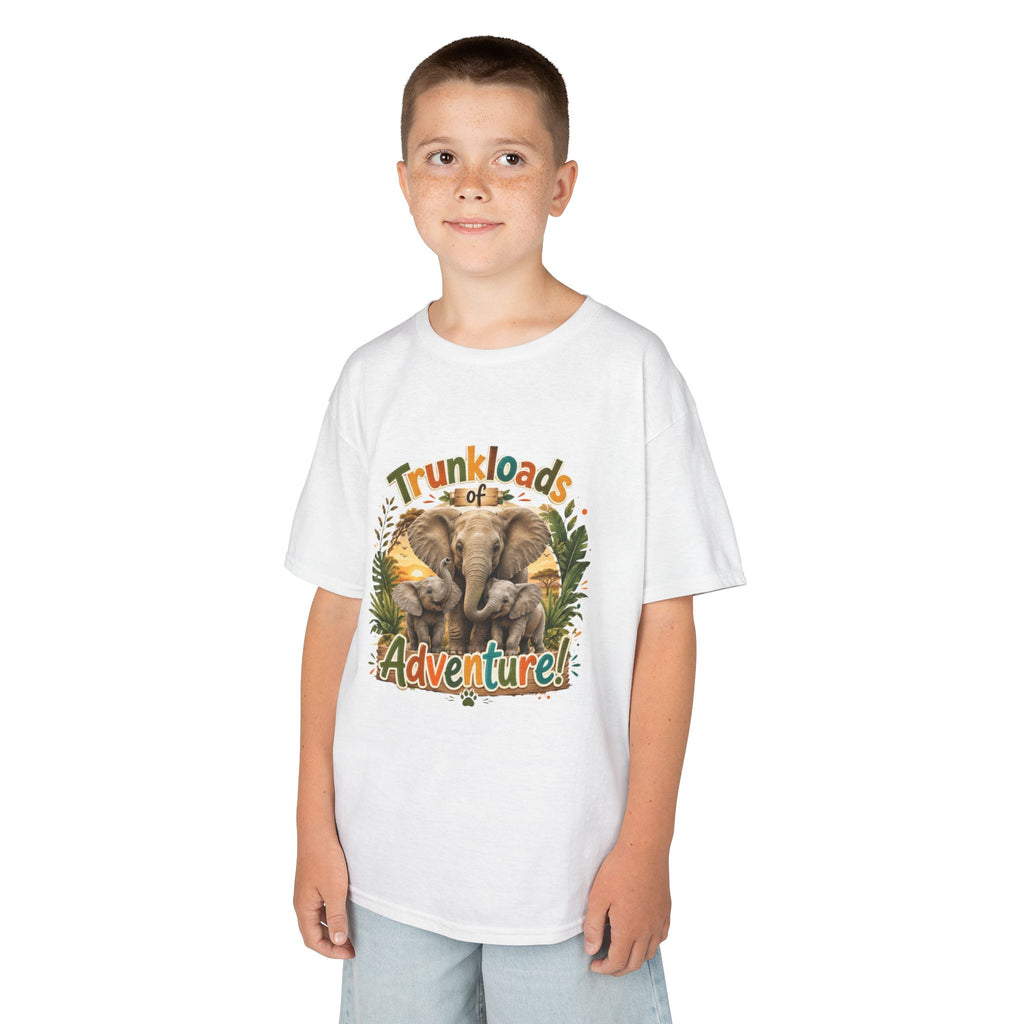 Kids Tee - "Trunkloads of Adventure" Elephant Graphic