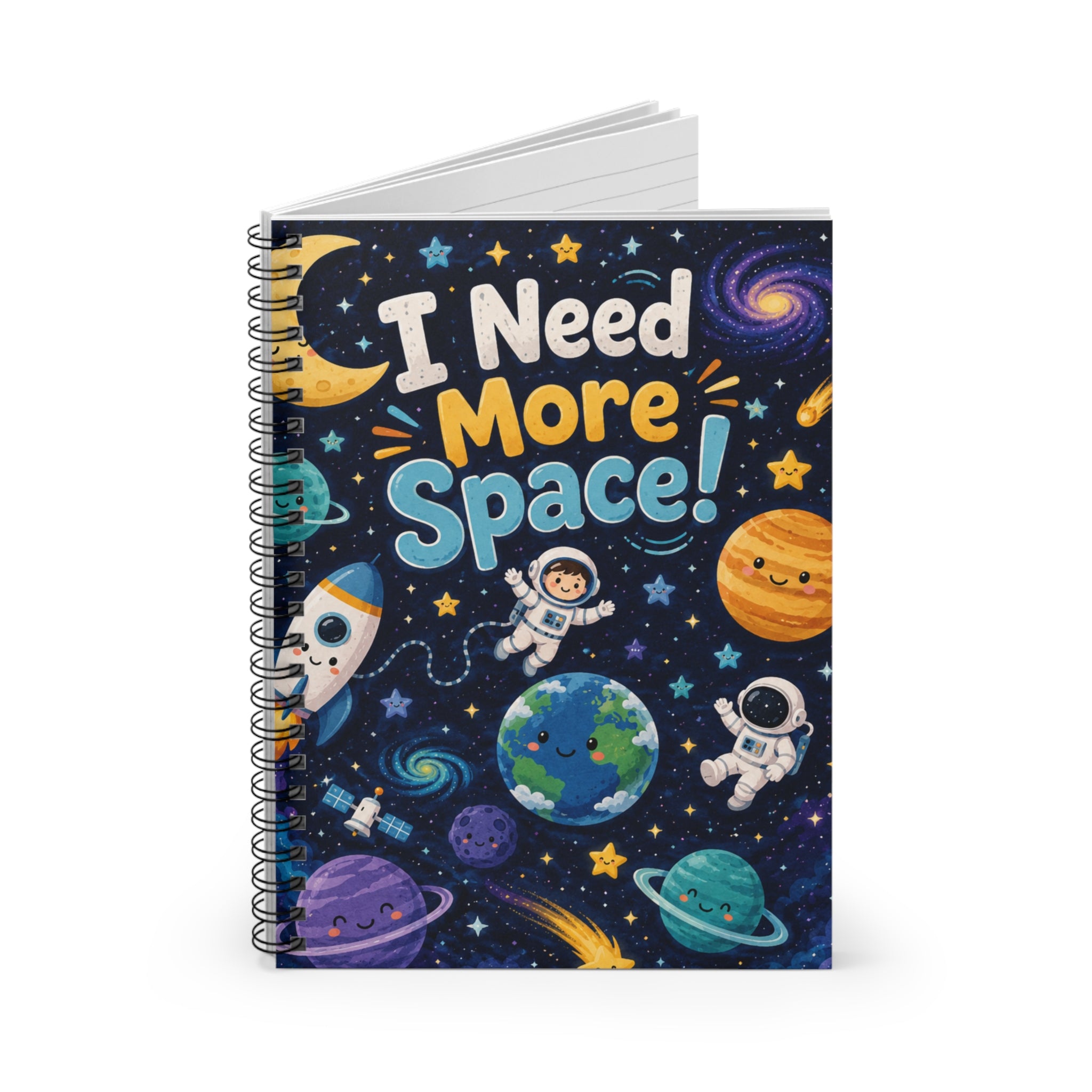 I Need More Space! Spiral Notebook – Cute Spacekids Ruled Journal