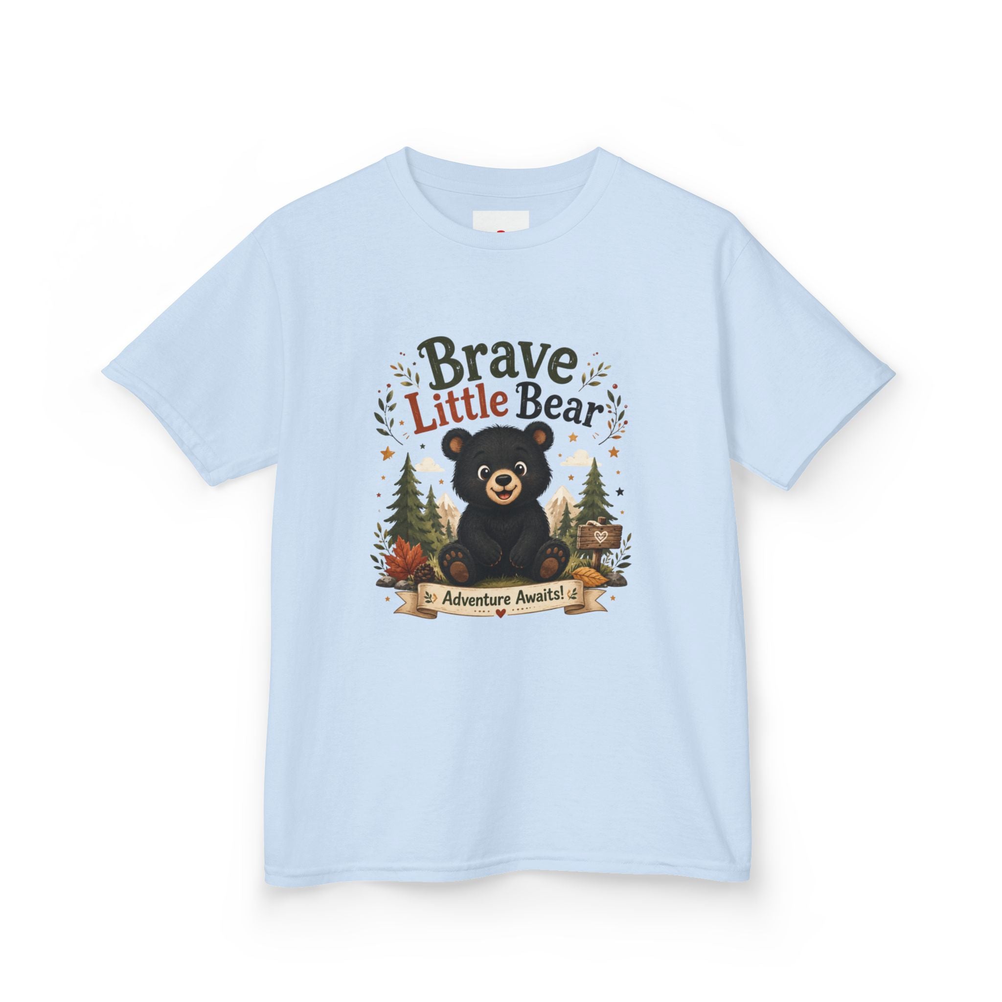 Kids Tee — "Brave Little Bear" Adventure Graphic Shirt