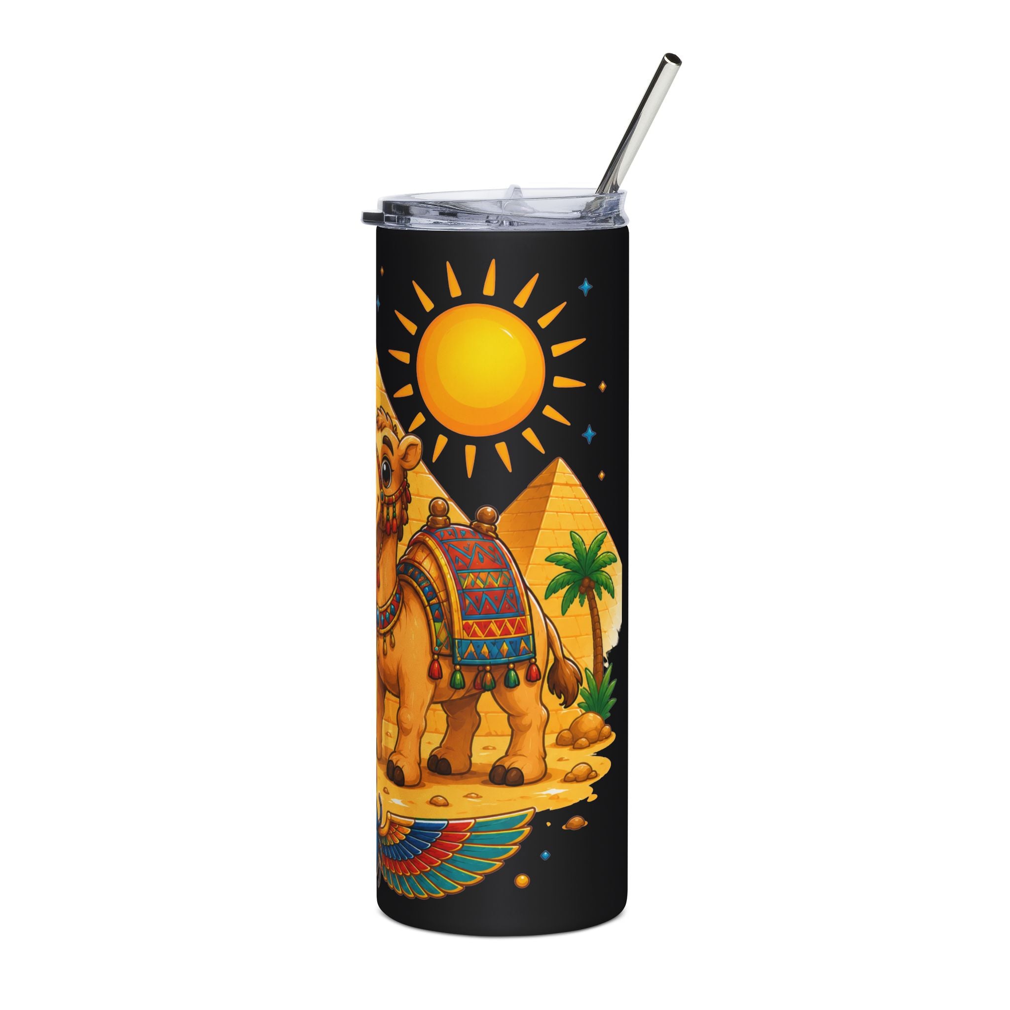 Egyptian Cat and Camel Tumbler | 20oz Stainless Steel Travel Cup