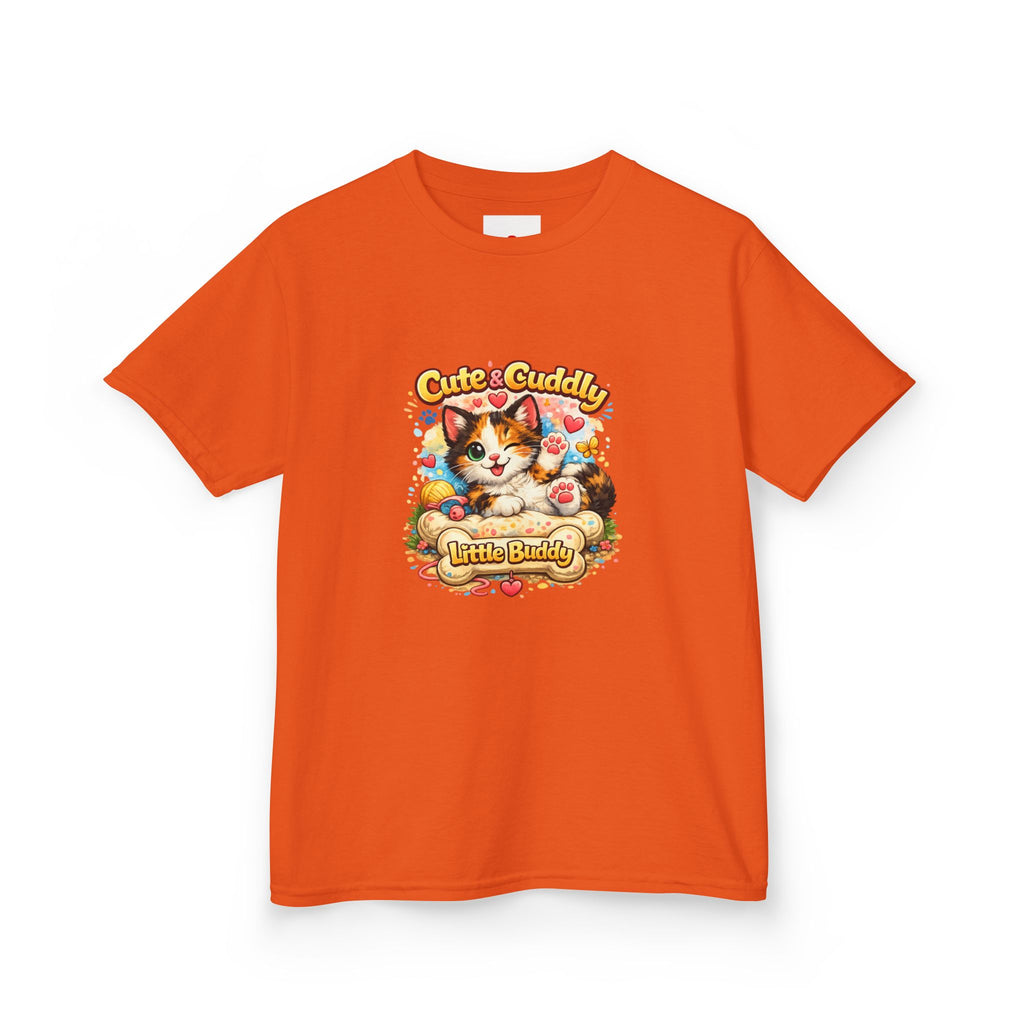 Kids T-Shirt — "Cute & Cuddly Little Buddy" Cat Graphic Tee