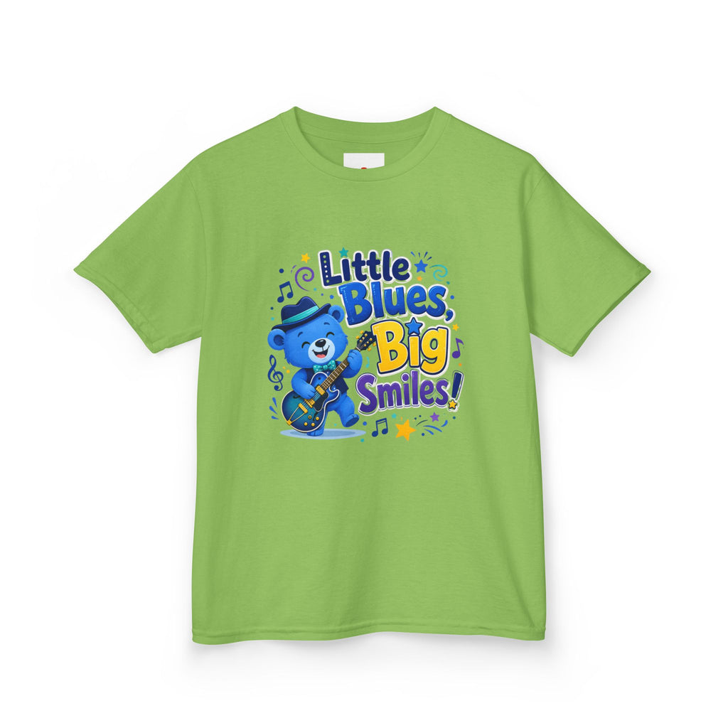 Kids Tee — "Little Blues, Big Smiles!" Guitar-Bear Graphic