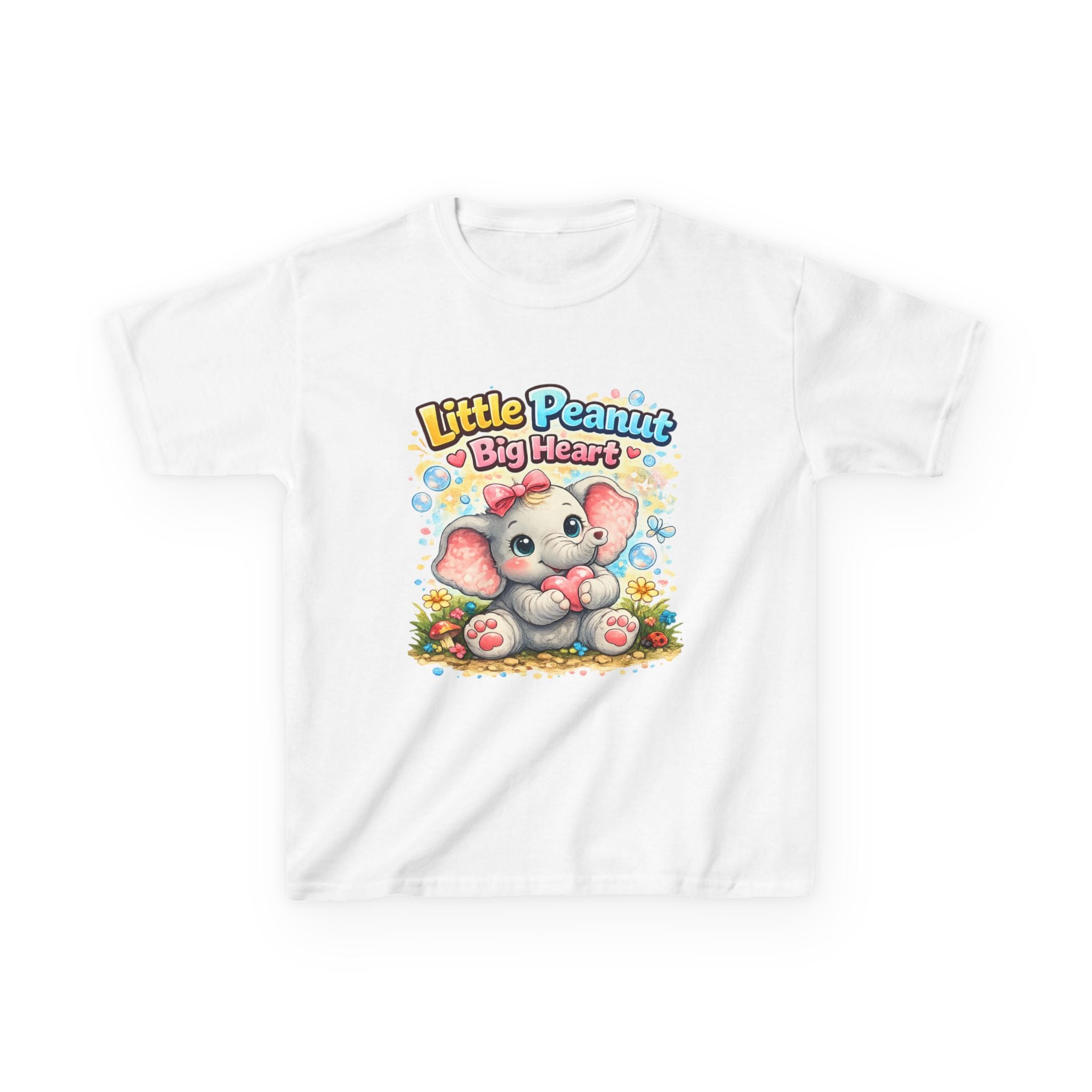 Kids Tee — "Little Peanut Big Heart" Cute Baby Elephant Shirt for Toddlers