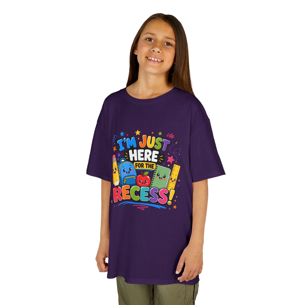 I'm Just Here for Recess Kids T-Shirt | Playful School Graphic Tee