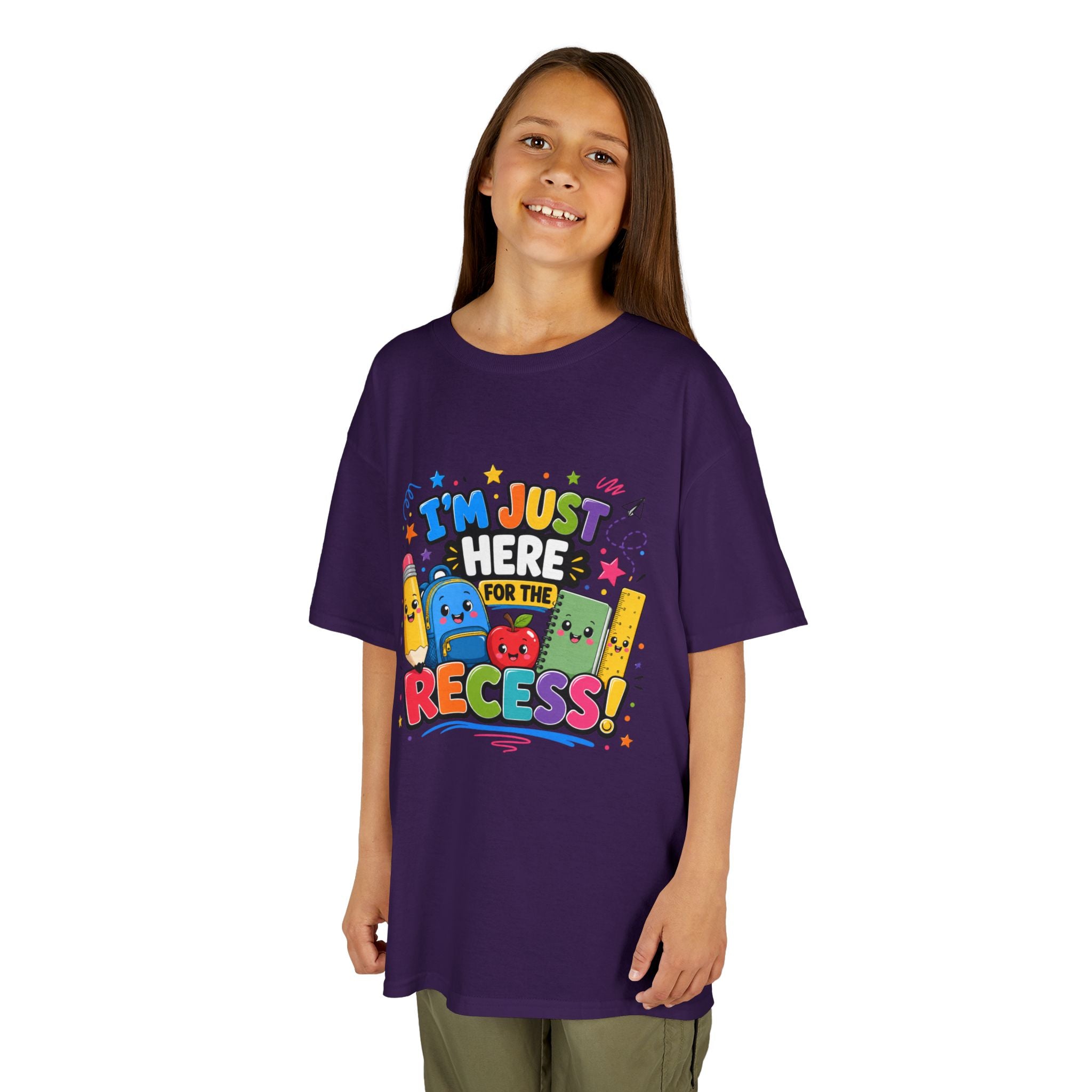 I'm Just Here for Recess Kids T-Shirt | Playful School Graphic Tee