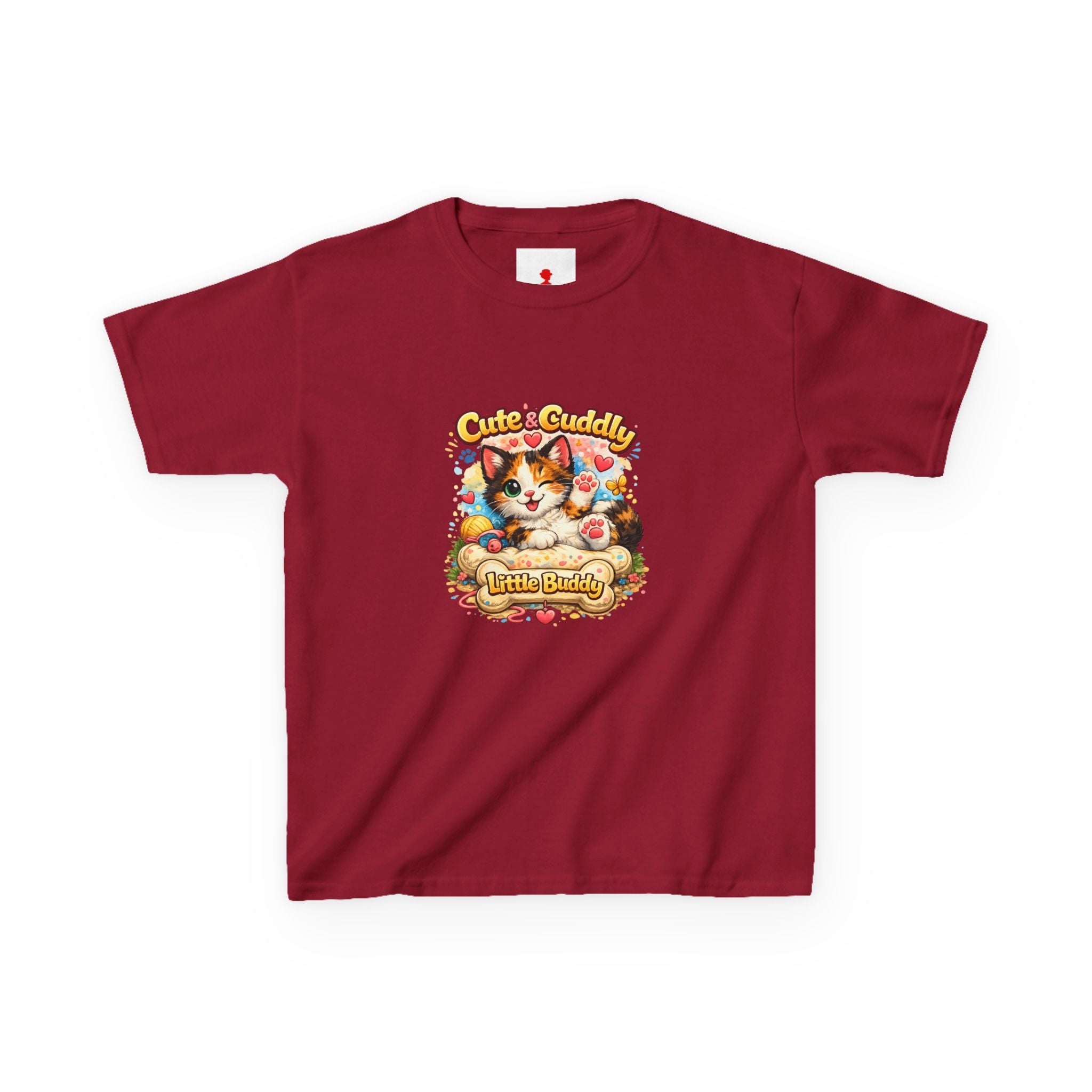 Kids T-Shirt — "Cute & Cuddly Little Buddy" Cat Graphic Tee