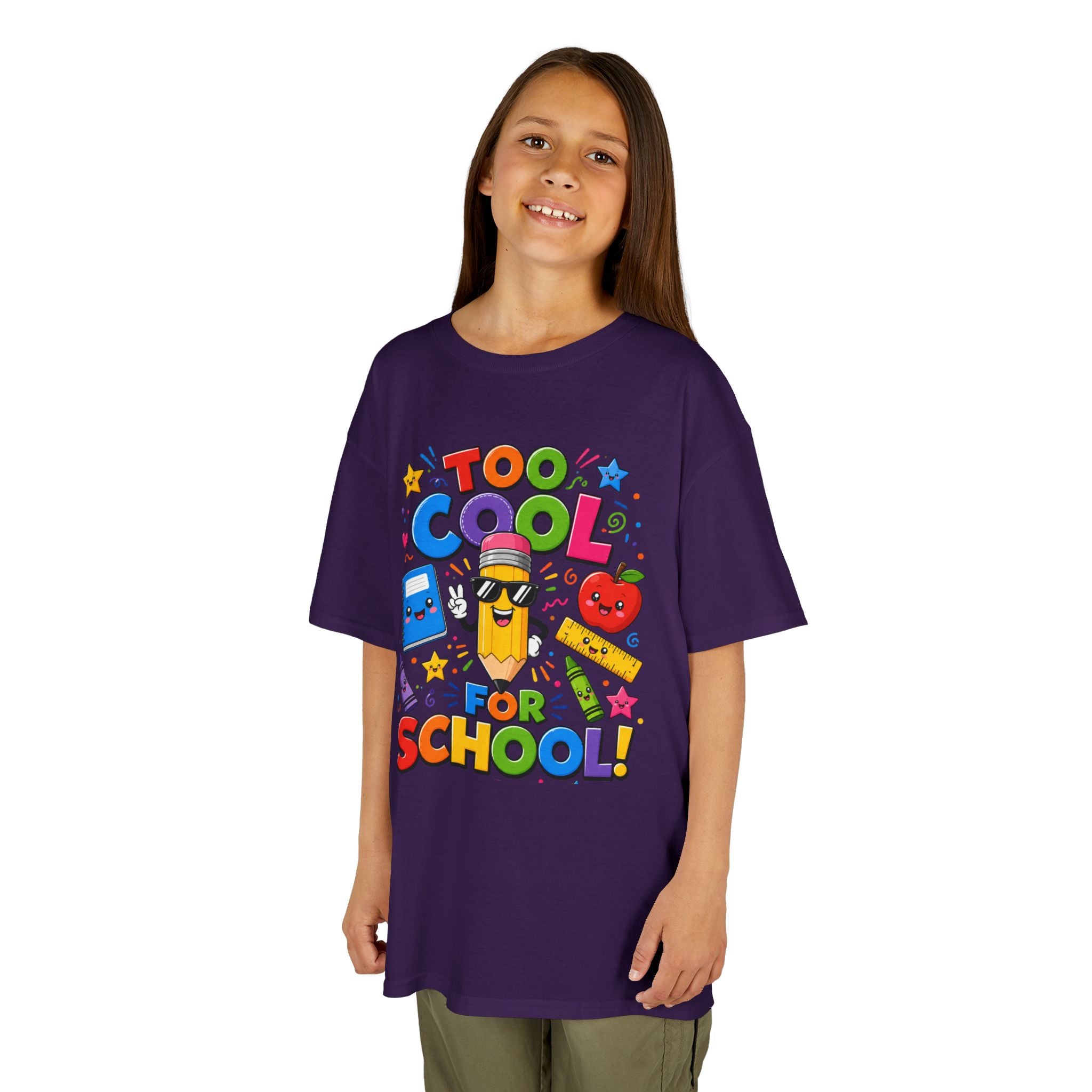 Too Cool For School Kids Tee | Cute Pencil School Supplies Back to School