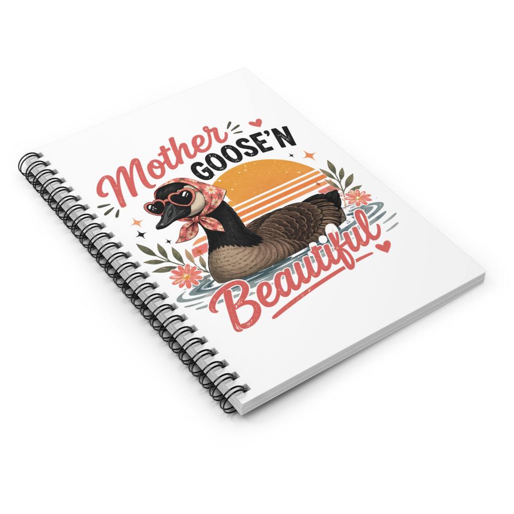 Spiral Notebook — "Mother Goose'n Beautiful" Retro Goose Journal