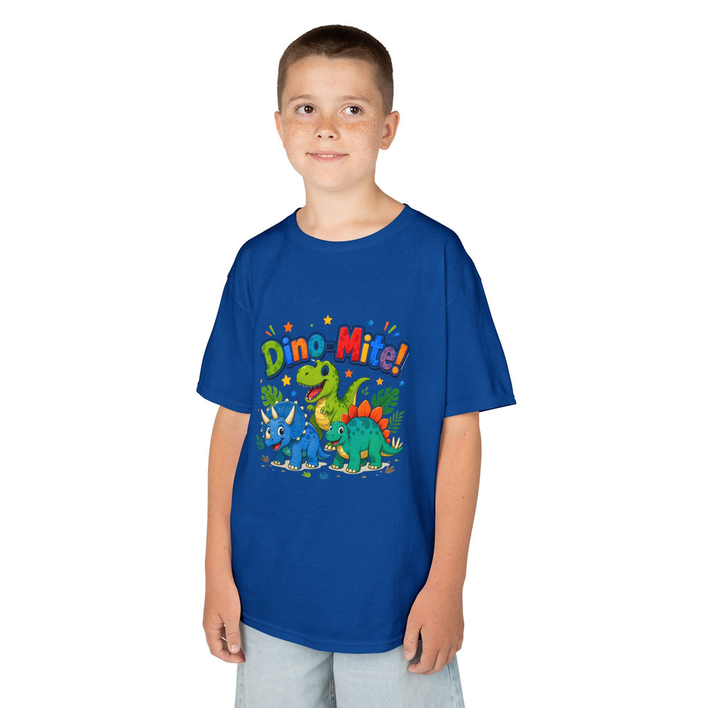 Kids T-Shirt - "Dino-Mite!" Colorful Dino Crew Tee for Toddlers & Kids