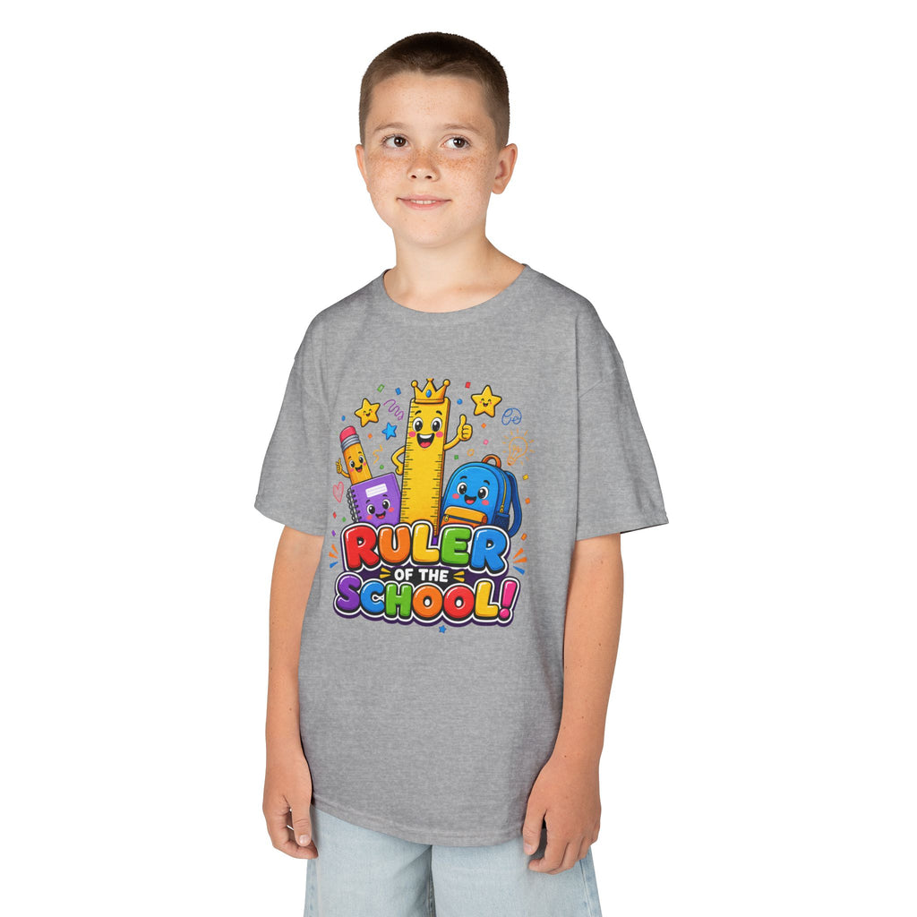 Ruler of the School kids T-Shirt | Cute School Supplies Graphic
