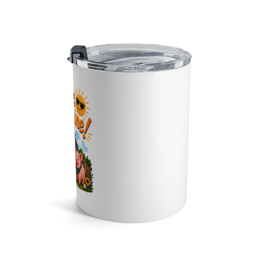 10oz Tumbler — "Hay There, Sunshine!" Cute Farm Animal Travel Mug