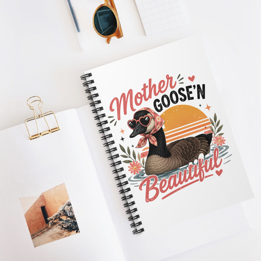 Spiral Notebook — "Mother Goose'n Beautiful" Retro Goose Journal
