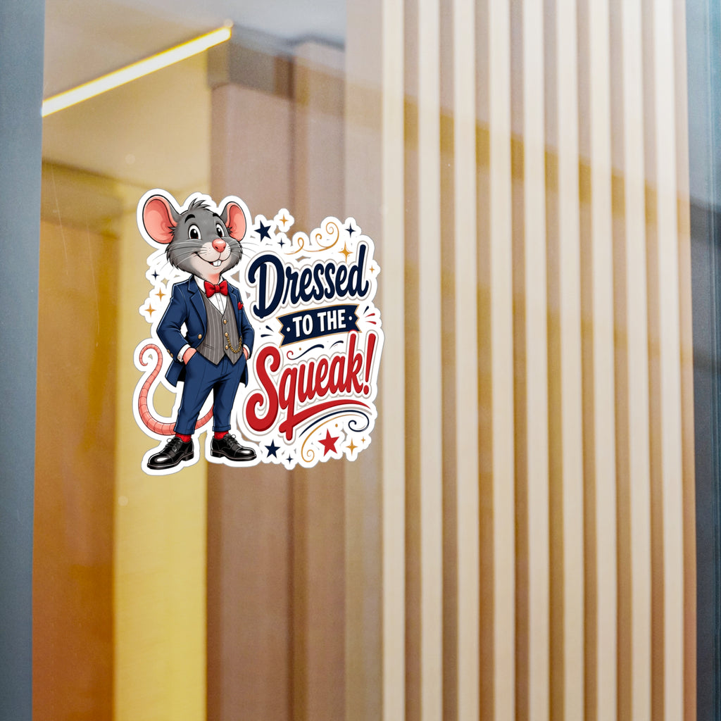 Dressed to the Squeak! Mouse Vinyl Sticker — Cute Dapper Character Kiss-Cut Decal
