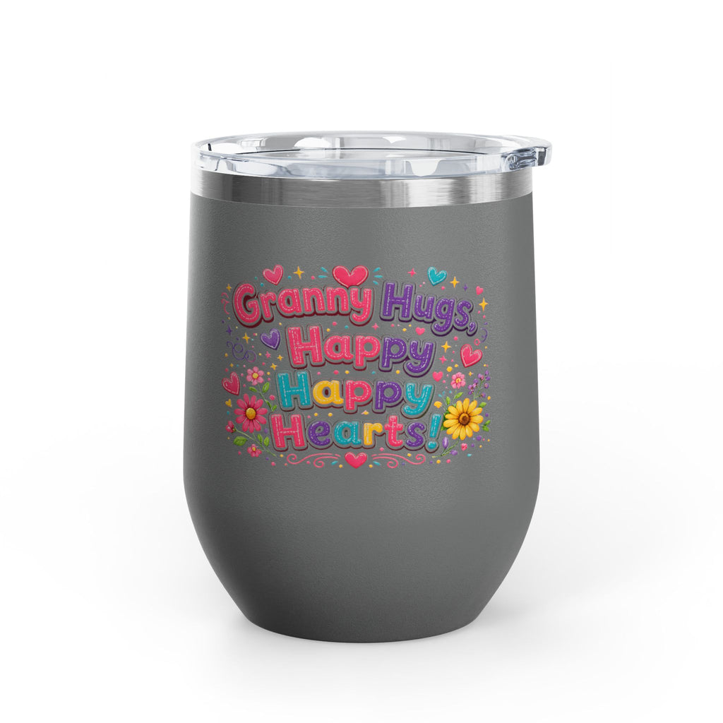 "Granny Hugs, Happy Happy Hearts" Floral 12oz Insulated Cup
