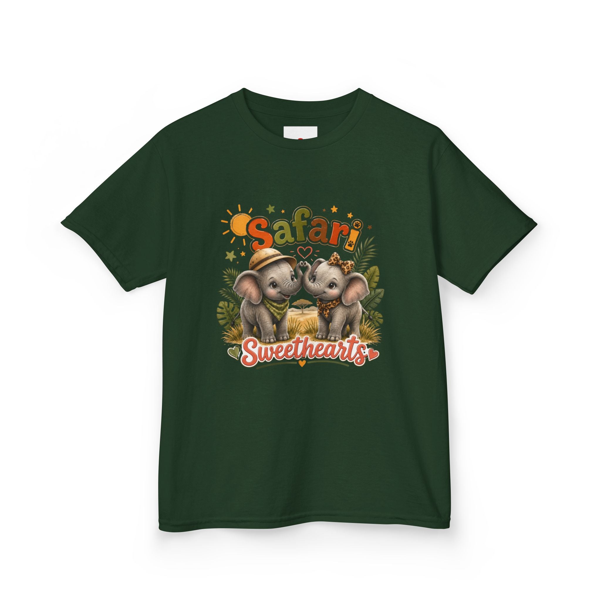 Kids Safari Sweethearts Tee — Cute Elephant Jungle Graphic T-Shirt