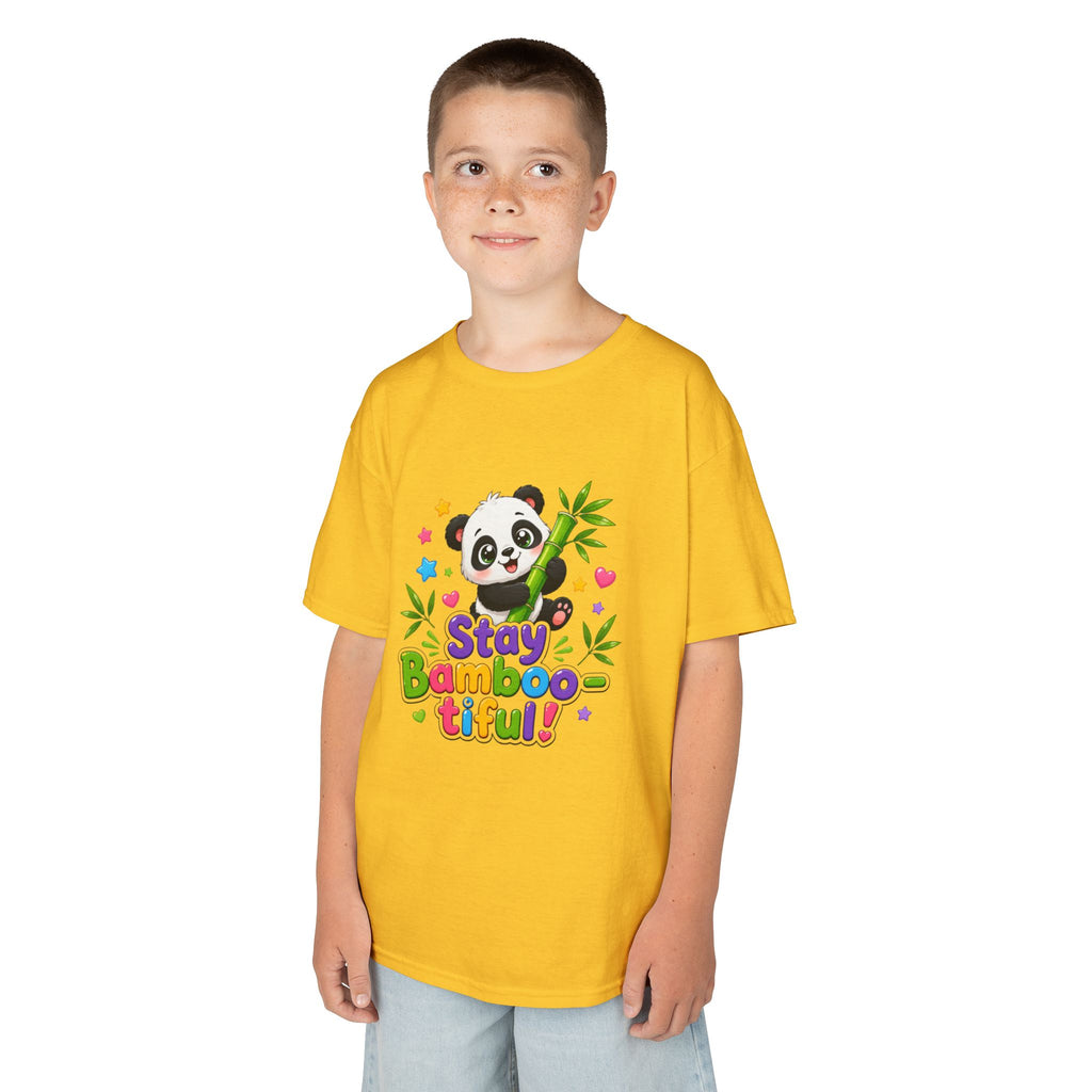 Kids Panda 'Stay Bambootiful!' T-Shirt — Cute Bamboo Forest Tee for Boys & Girls