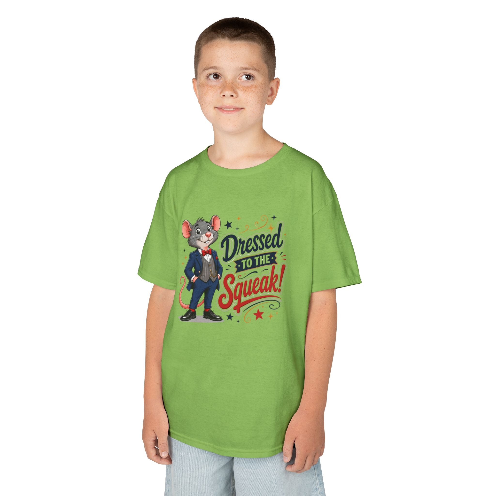 Kids Tee — "Dressed to the Squeak" Cartoon Mouse Graphic