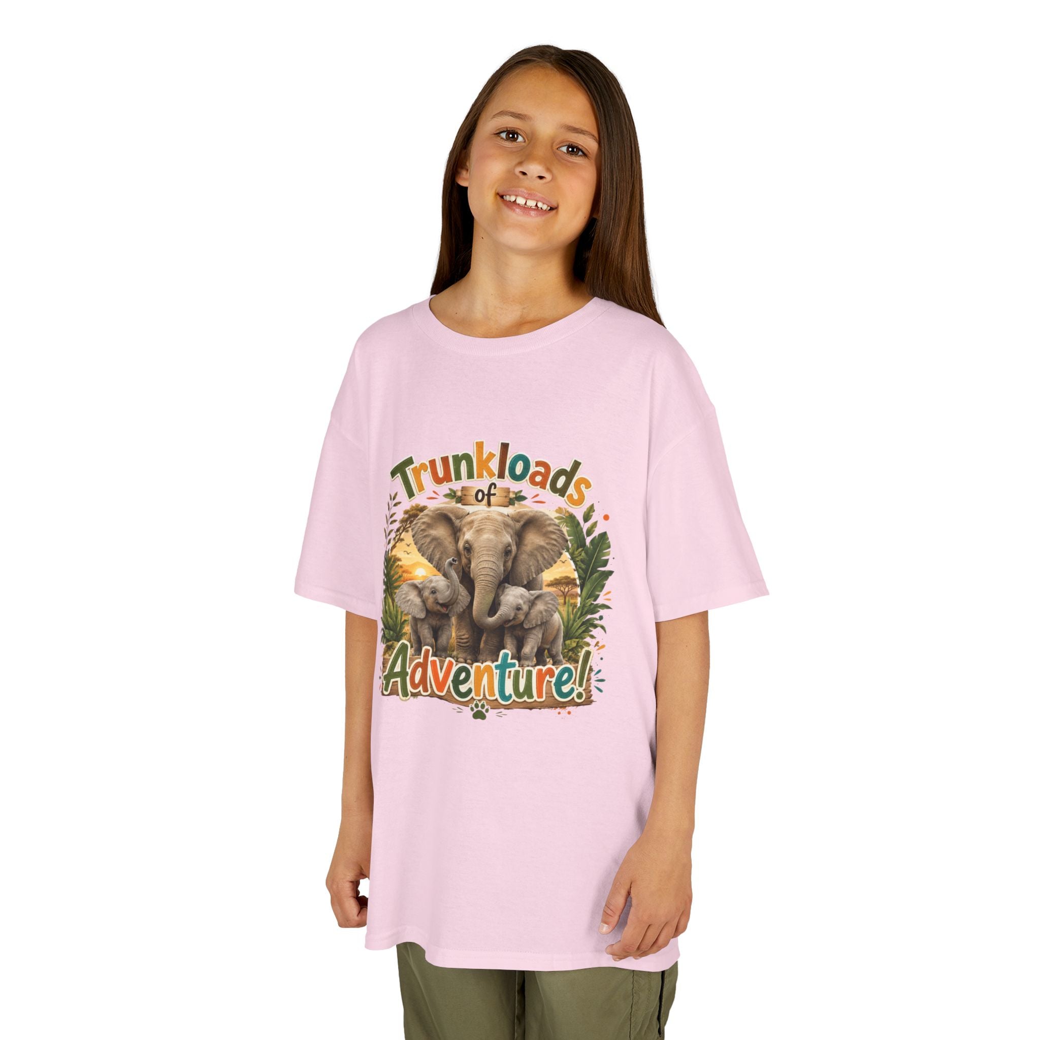 Kids Tee - "Trunkloads of Adventure" Elephant Graphic