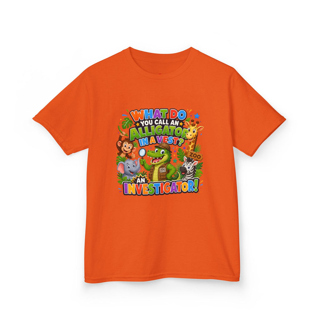 What Do You Call An Alligator? Investigator Kids T-Shirt | Cute Jungle Animals Puzzle