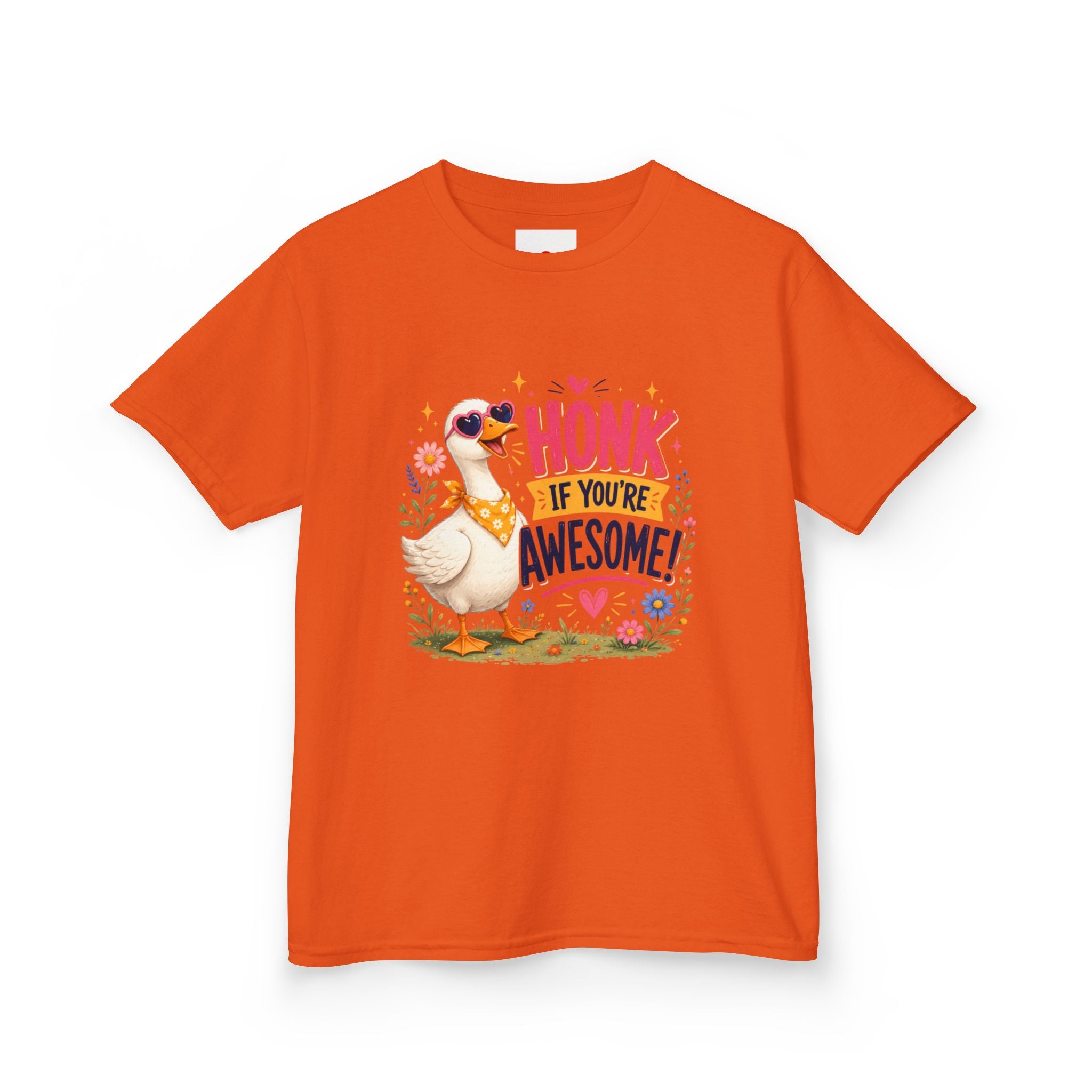 Kids Tee — "Honk If You're Awesome!" Cute Goose Graphic Shirt
