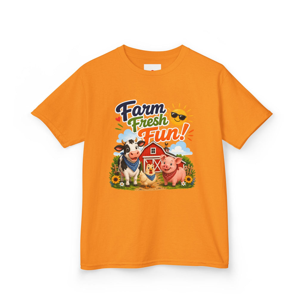 Kids Farm T-Shirt — "Farm Fresh Fun!" Cute Cow & Pig Toddler Tee