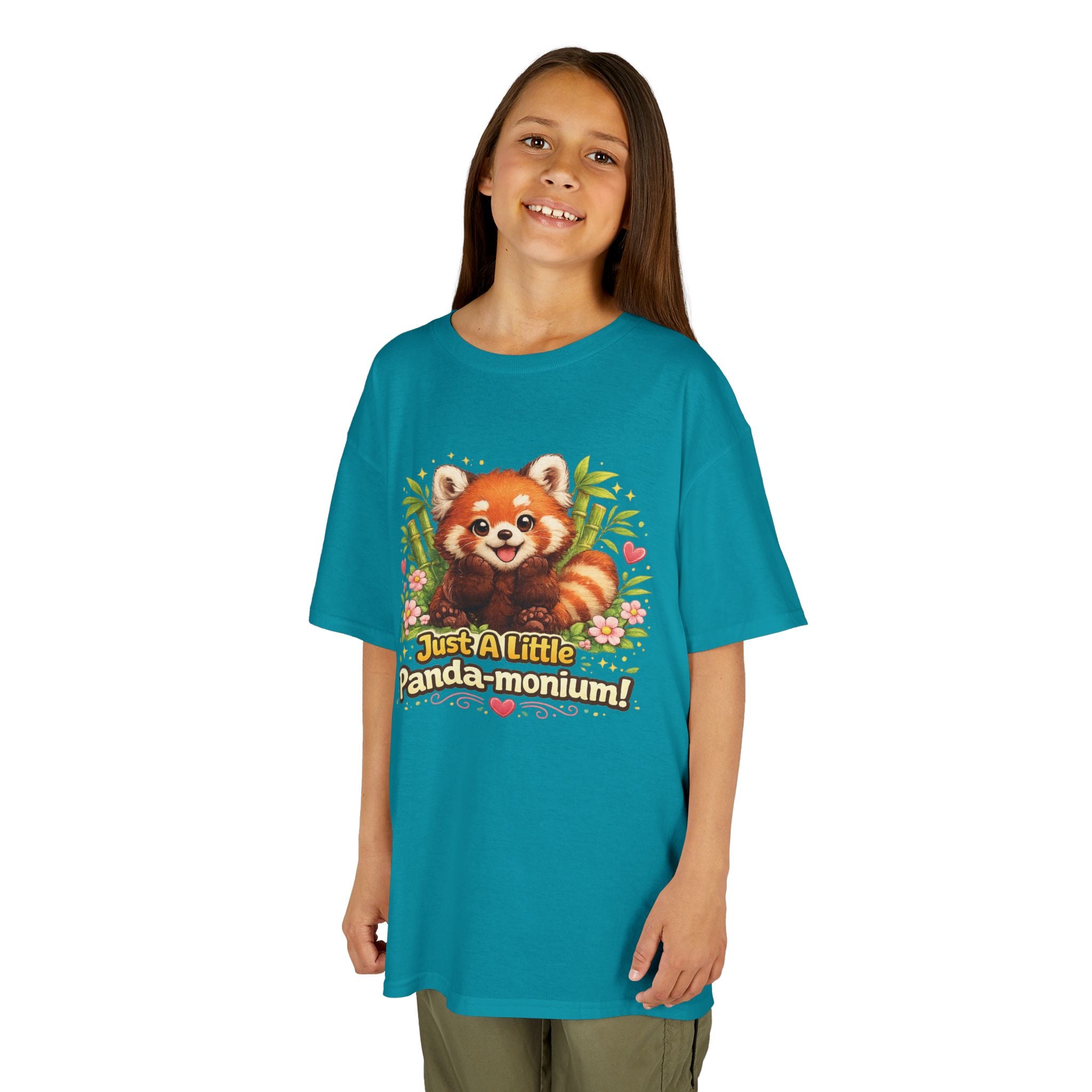 Red Panda Illustration Kids T-Shirt | "Just A Little Panda-monium"