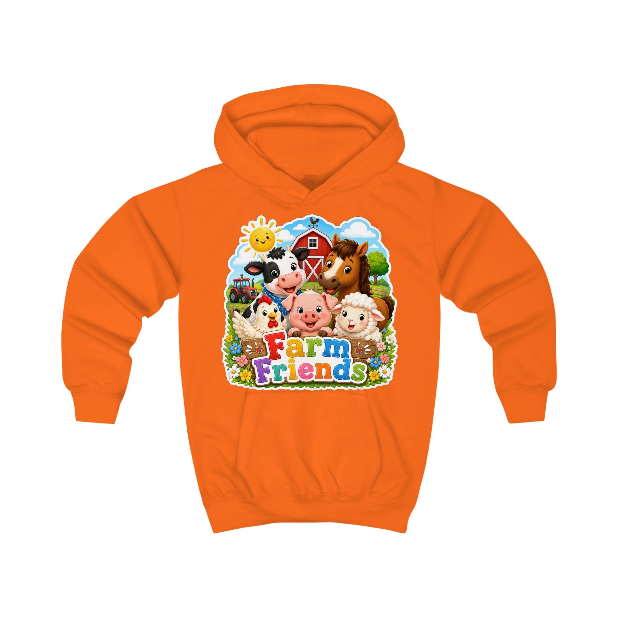Kids Hoodie — Cute "Farm Friends" Animal Graphic Pullover for Toddlers & Children